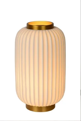 Biała lampa stołowa z porcelany z złotymi dodatkami Lucide 13535/34/31 Gosse E14 33,7cm Tani