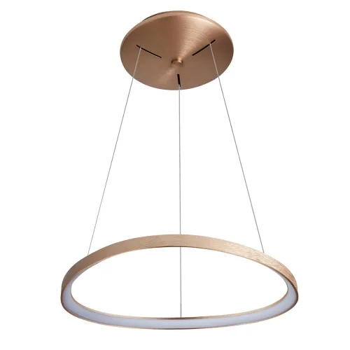 Do wyczerpania zapasów Okrągła złota lampa wisząca obręcz do salonu Italux 5355-848ROP-GB-3 Morfi LED 48W 2640LM 3000K 65cm x 120cm