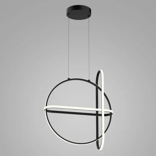 Darmowy zwrot Geometryczna czarna lampa wisząca okręgi Italux PND-29772750-3A-BK Cerrila LED 48,6W 2000LM 3000K 150cm x 52cm