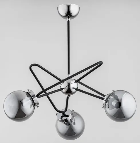 Wysoka jakość Lampa sufitowa gwiazda czarna chrom szklane dymione klosze kule Galaxy Alfa 27703 3xE14 56cm x 53cm