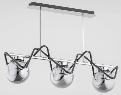 Cena promocyjna Lampa Wisząca Szklane Kule na Listwie Alfa 62100 Sagito Ponte 3xE14 48cm x 75cm chrom
