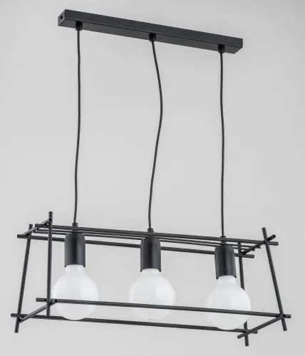 Hit sprzedaży Potrójna loftowa lampa wisząca na listwie w metalowej ramie regulowana wysokość Neti Moro Alfa 62039 3xE27 90cm x 55cm x 37cm
