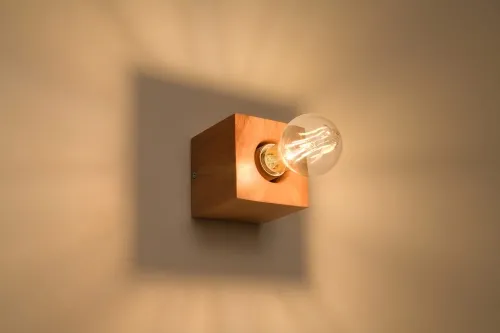 Drewniana lampa ścienna kinkiet sześcian Sollux Lighting SL.0676 Ariz E27 Popularny