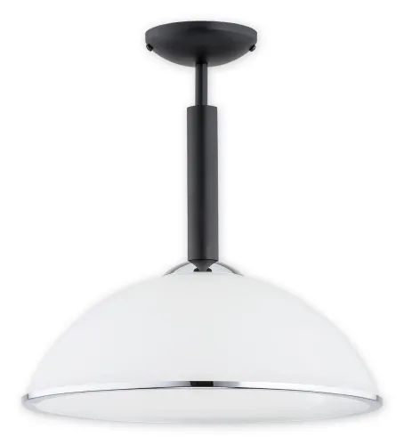 Czarna lampa sufitowa z szklanym kloszem w chromowanej ramie na odstępie Lemir O2921 W1 CZA + CH Lava E27 Oferta czasowa