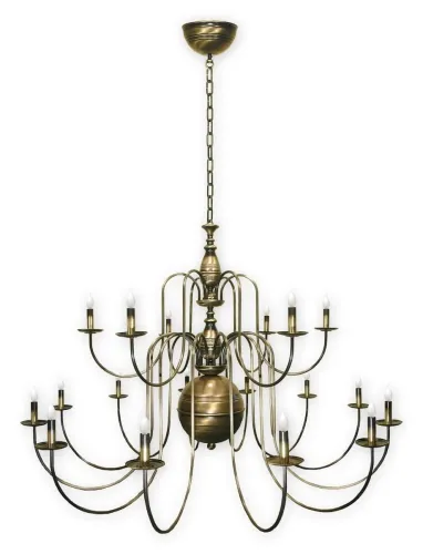 Mosiężny patynowany duży piętrowy żyrandol klasyczny Lemir 19_18 SMAX Max Pat Kandelabr 18xE14 170cm Oferta czasowa