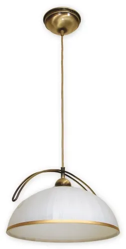 Kopułowa lampa wisząca z malowanym szklanym kloszem i patynowanymi dodatkami Lemir O1487 PAT Flex E27 36cm Do wyczerpania zapasów