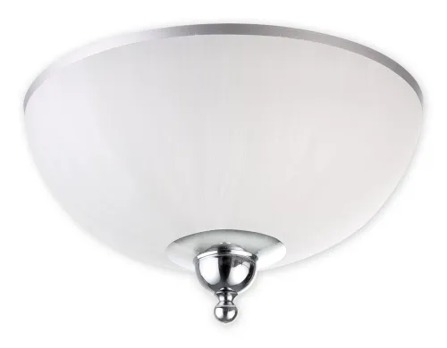Rabat Okrągły klasyczny plafon z malowanym kloszem i chromowanymi dodatkami Lemir O1481 CH Flex 2xE27 30cm