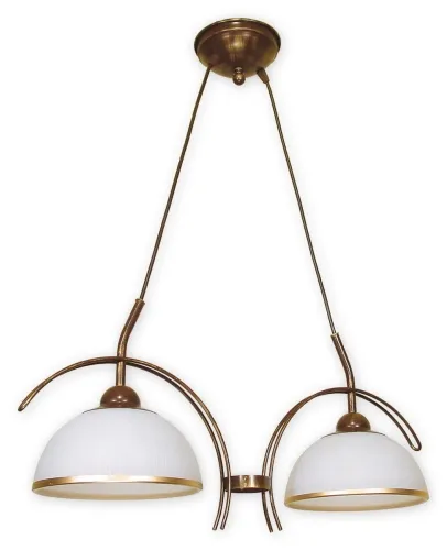Lampa wisząca z dodatkami brązu i dwoma kopułowymi kloszami Lemir O1482 BR Flex 2xE27 Niska cena