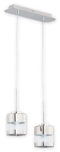 Lampa wisząca z dwoma szklanymi kloszami i chromowanymi dodatkami Lemir O2612 W2 CH Chroms 2xE27 Sprawdź teraz