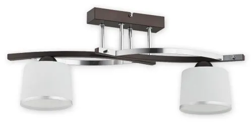 Bezpieczna płatność Lampa sufitowa dwa szklane klosze na listwie wenge Lemir O2282 W2 RW Astred 2xE27