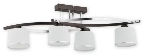 Lampa sufitowa z szklanymi kloszami i listwą wenge Lemir O2284 W4 RW Astred 4xE27 Wybór klientów