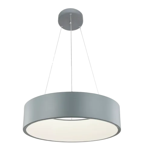Nowy Lampa wisząca wysoka szara obręcz 45cm Light Prestige LP-622/1P GREY Malaga LED 24W 3000K