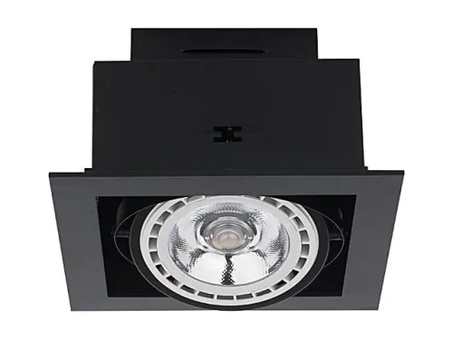 Szybka dostawa Czarna lampa sufitowa podtynkowa wpuszczana kwadrat Nowodvorski 9571 Downlight ES111 19cm