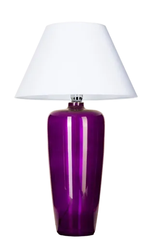 Lampa stołowa fioletowa szklana podstawa i biały abażur 4Concepts L019711215 Bilbao E27 67cm x 40cm Zniżka