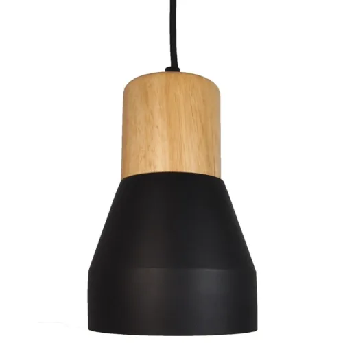Zamów dziś Czarna lampa wisząca z drewnianym elementem Step Into Design ST-5220-black Concrete E27 12cm x 219cm