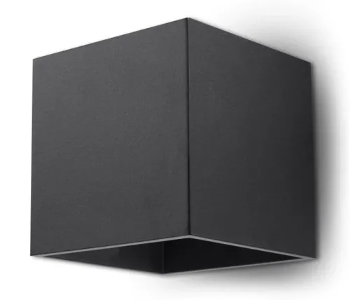 Hit cenowy Czarny kinkiet kostka sześcian Sollux Lighting SL.0057 Quad G9 10x10x12cm