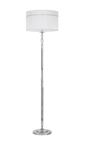 Oferta limitowana Prosta chromowana lampa klasyczna podłogowa z abażurem Jupiter 1429 Hilton 3xE27 168cm