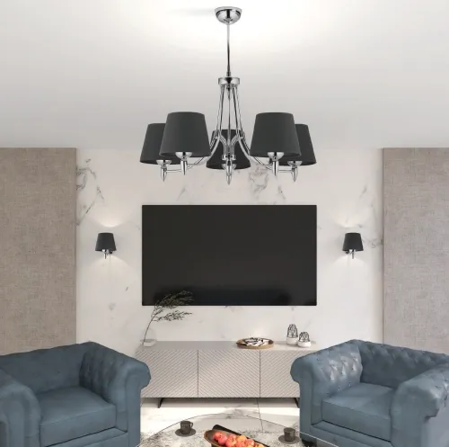Ograniczona ilość Lampa Wisząca Żyrandol Jupiter 1255 Galaxy GX 5 5xE27 70cm x 60cm chrom grafit