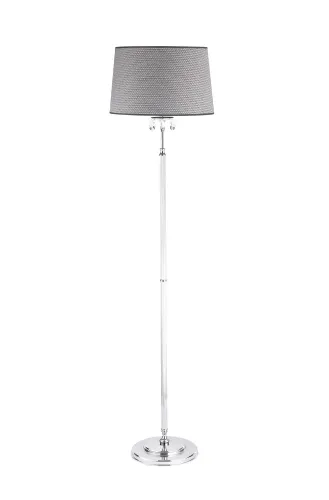 Nowy Klasyczna prosta lampa podłogowa z chromowaną podstawą i szarym abażurem Jupiter 1609 Egida E27 166cm