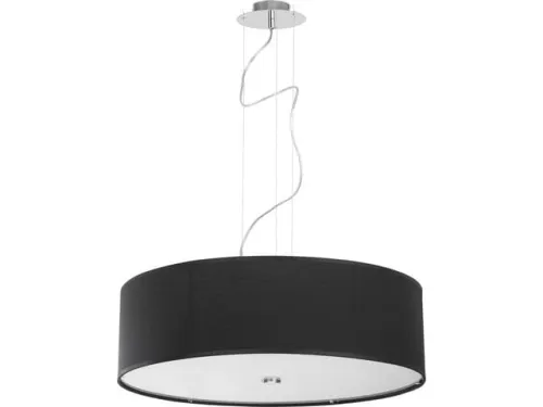 Bezpieczna płatność Lampa wisząca z czarnym materiałowym abażurem i białym szklanym spodem Nowodvorski 6774 Viviane I 3xE27 63cm x 108cm