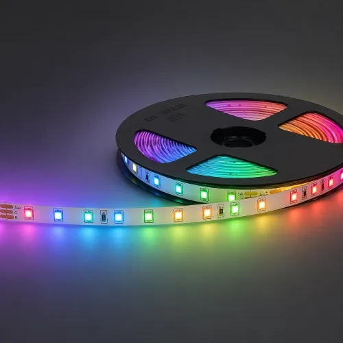Nowość Taśma LED SMD5050 kolorowa i biała RGB+CCT rolka 5m 5,2W 12V 360LM 60LED 12mm CRI80 Prescot PR024-125-12-RGB+CCT